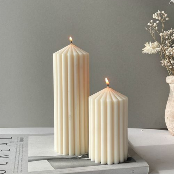 Bulk Ribbed Pillar Candles