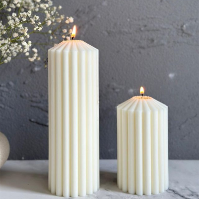 Bulk Ribbed Pillar Candles