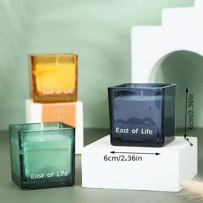 Handmade Soy Wax Square Glass Cup Scented Candle
